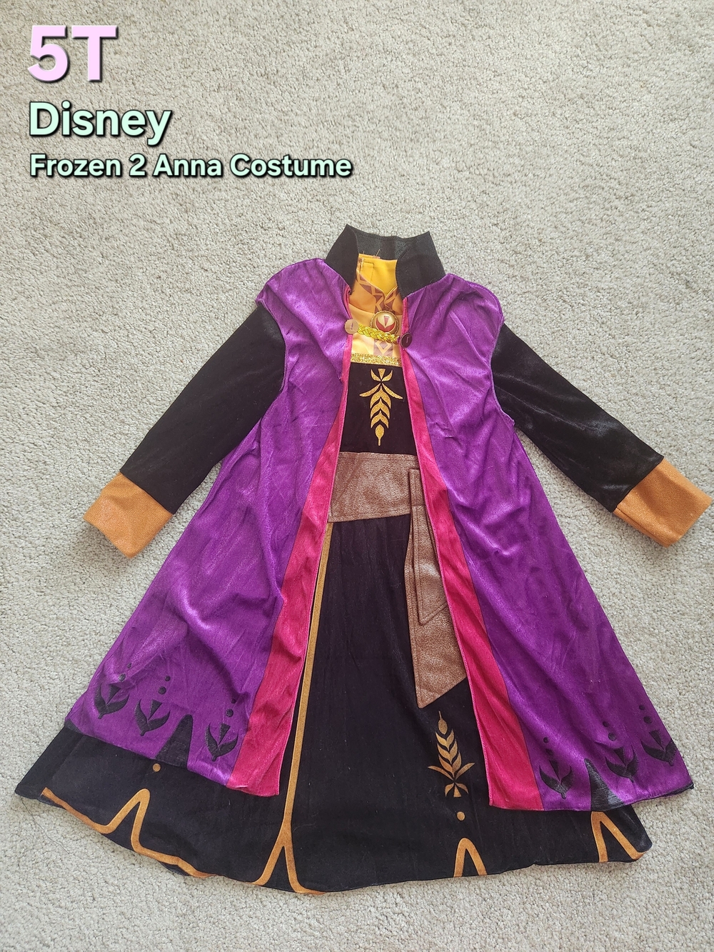 Kids 5T Disney Halloween Costume Frozen 2 Anna Dress